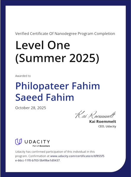 Udacity Certificate